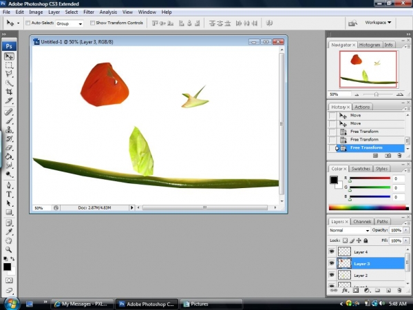 Creation of I love hamburgers: Step 2